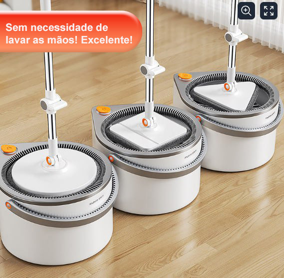 Joybos® 360 Spin Mop e Conjunto de Balde Inclui Três Tipos de Cabeças de Esfregão Z48